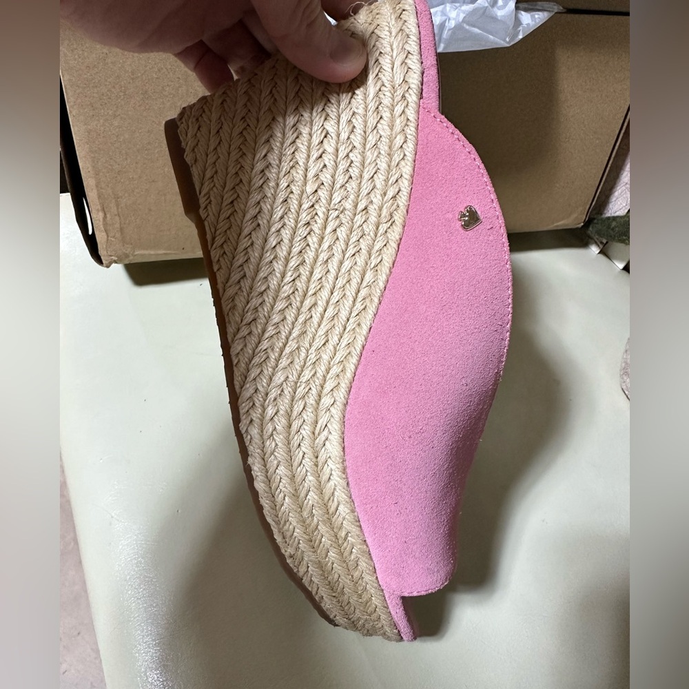 Kate spade Rocco suede pink espadrilles wedge platform Thea
